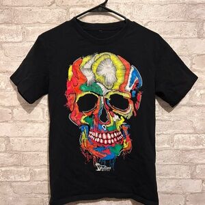 Vibrant Skull Graphic Black T-Shirt